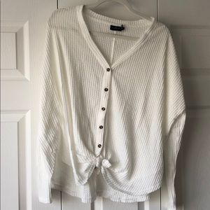 Urban outfitters tie front waffle shirt.